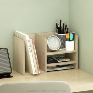 Wooden <b>Desktop</b> <b>Shelf</b> 3 Tier Office Organizer Storage Rack For Desk Use - Product Image 1