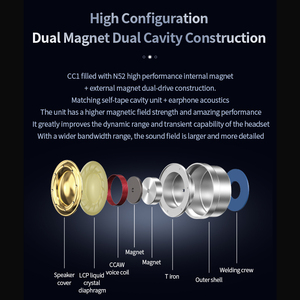Auricolari HIFI CC1 con Interfaccia <span class=keywords><strong>3</strong></span>.5mm, SNR 110dB, Driver LCP da 11mm, Kit con Cavo Type-C/DAC, <span class=keywords><strong>3</strong></span> Auricolari, Alloggiamento in Alluminio, Audio di Qualità Senza Disturbi - Product Image 5