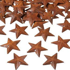 24 pièces étoile de grange rouillée en métal pour artisanat avec trous 1.18 pouces primitifs antiques ornements artisanaux d'étoile de campagne rustique - Product Image 1