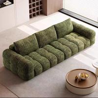 Ensemble de canapé de salon en tissu de style rétro français moderne, crème, pour hôtel, appartement, maison