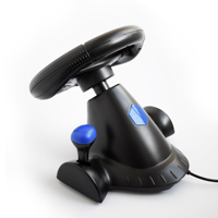 Volante de Carreras 3 en 1 con Doble Vibración, Controlador de Juego con Joystick y Soporte para PC/PS2/PS3
