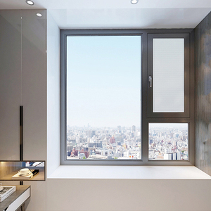 Hiện đại nhiệt phá vỡ Hợp kim nhôm cửa sổ trang trí grills <span class=keywords><strong>transom</strong></span> Thiết kế kính cường lực cho phòng ngủ phòng tắm khách sạn - Product Image 5