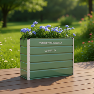 Maceta de Acero Verde de 39.37 x 15.75 x 29.53 Pulgadas, Maceta para Jardín Exterior, Diseño Moderno y Minimalista, Acabado con Recubrimiento en Polvo - Product Image 2