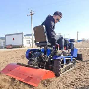 Peralatan pertanian traktor Mini, 25HP Ride on Cultivator Rotary Tiller Garden dengan alat pelontar