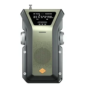 Radio de manivela solar de emergencia recargable portátil WB NOAA con cargador de teléfono y linterna LED Radio DE EMERGENCIA FM