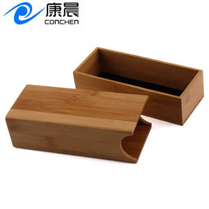 Étui à lunettes en bambou Conchen, rectangle, en bois naturel, boîte à tiroir pour le rangement des lunettes de soleil BC035 Été 2024 - Product Image 1