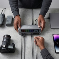 Stasiun Pengisian Daya Desktop GaN 470W 5-Port Pengisi Daya Cepat Multi-Perangkat dengan Port PD 140W & Layar Berwarna untuk Laptop dan Ponsel