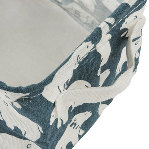 Printed cotton and linen <b>storage</b> basket with handles, miscellaneous item <b>storage</b> basket, <b>fabric</b> desktop cosmetic <b>storage</b> <b>box</b>, - Product Image 2