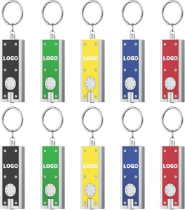 Custom Logo LED Keychain Flashlight 12 Lumen Portable Bright Battery Powered Key Ring Torch for Outdoor Camping Hiking Emergency