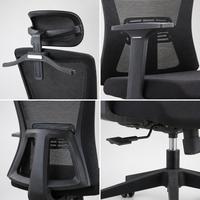 Chaise de bureau ergonomique en maille avec appui-tête réglable, soutien lombaire et dossier inclinable pour le bureau à domicile