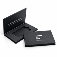 Boîte rigide magnétique personnalisée de luxe avec logo et insert en mousse pour cartes de visite professionnelles en métal NFC VIP
