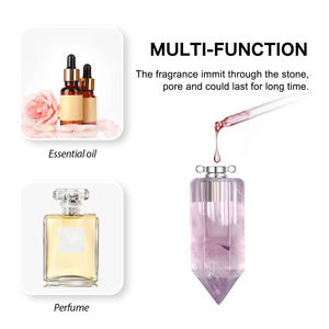 Colgante de botella de Perfume de piedra de cristal natural, joyería de piedras curativas, difusor de aceite esencial, COLLAR COLGANTE de botella de cristal de gema - Product Image 6