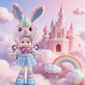 Poupée musicale <span class=keywords><strong>magique</strong></span> à activation sonore, adorable animal en peluche avec capuche et ailes de papillon, style <span class=keywords><strong>licorne</strong></span>/lapin/girafe/agneau, écologique - Product Image 6
