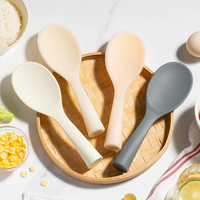 Cuillère à riz en silicone résistante aux hautes températures et écologique, spatule antiadhésive avec manche, ensemble compatible lave-vaisselle pour la maison