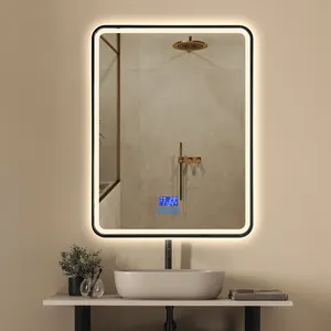 Hot Sale Large Framed LED Smart Bathroom Vanity Mirror With Touch Switch