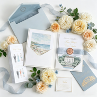 Cartes d'invitation de mariage personnalisées imprimées numériquement, estampées à chaud, sur papier couché, invitations de fête avec enveloppes
