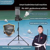 Máquina Lanzapelotas de Bádminton Inteligente Portátil PUSUN PB-6001 PRO Edición Profesional, para un Jugador, Velocidad Ajustable Automática, ABS