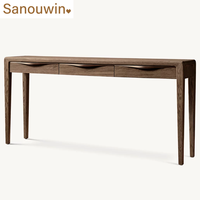Table console élégante en bois massif avec tiroirs de rangement pour l'entrée des halls résidentiels et commerciaux