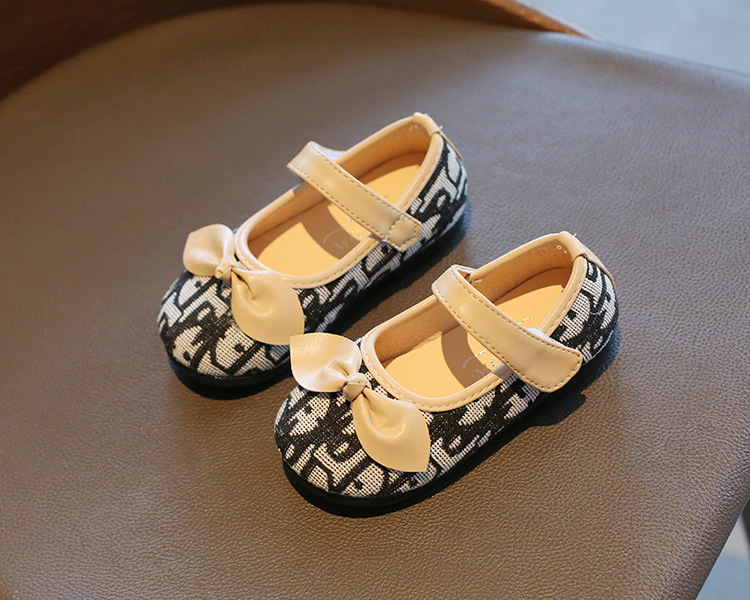 Демисезонные парусиновые классические туфли для девочек, мягкая нескользящая подошва с бантом, повседневные сандалии для детей
