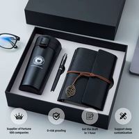 Ensemble cadeau d'affaires promotionnel de luxe FUXI, carnet en cuir, stylo en métal, tasse à café, personnalisation avec logo en relief, impression