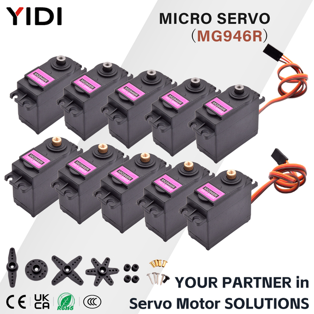 MG946R Metal Half Metal Gear Micro Servo Motor 180 Degree Angle High Torque Precision Servomotor for Robot Remote Controlled Car