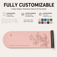 Matras Yoga RYXT Custom Laser Engraved Artist Butterfly Lingering Flowers PU Karet Alam 4mm Anti-Slip Tahan Lama Ramah Lingkungan