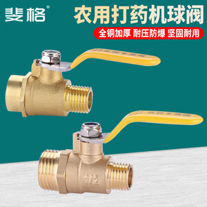 Agricultural Ball Valve 1/2 In Bronze Double Male Thread For Pesticide Sprayer - Product Image 2