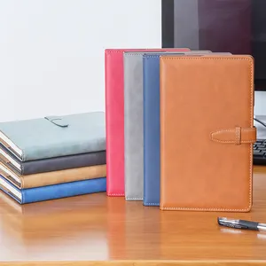 Promoção A5 Logotipo personalizado barato Business Office PU Couro Diário Planner Agenda Caderno com suporte para caneta