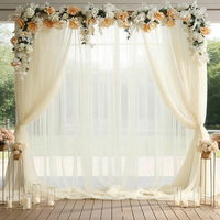 Rideau de fond de scène en mousseline de soie pour mariage, draperie en tulle transparent pour arche de scène, décoration de fête, hôtel, anniversaire, événement, toile de fond pour photomaton