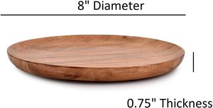 Juego de 4 Platos Redondos de Madera de Acacia, Mesa Auxiliar Otomana, Tabla de Charcutería o Tabla de Quesos para Sala de Estar, 8 Pulgadas x 0.75 Pulgadas - Product Image 5