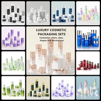 Pot de crème personnalisé de marque privée contenant cosmétique vide en verre blanc bouteille de lotion de soin pour le visage ensemble de soins de la peau emballage