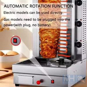 Máquina Shawarma de gas de 4 quemadores para restaurantes Uso doméstico y hoteles Máquina de rollo Shawarma de 220V con motor y motor nuevos o usados - Product Image 4