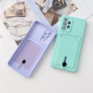 Custodia Morbida in Silicone con Slot Porta Carte Colore Caramella per <span class=keywords><strong>Samsung</strong></span> <span class=keywords><strong>Galaxy</strong></span> <span class=keywords><strong>A32</strong></span> A52 A72 A82 A51 A71, <span class=keywords><strong>Cover</strong></span> Morbida a Portafoglio - Product Image 2