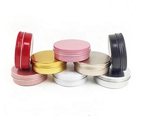 Petite boîte ronde en aluminium doré, argenté ou or rose avec couvercle supérieur en métal pour crème, baume à lèvres, thé, bonbons, ski, voyage et rangement