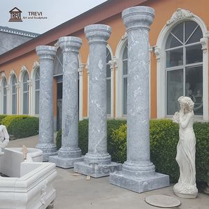 Colonna di capitale della colonna di marmo naturale rotonda decorativa di nozze di progettazione occidentale italiana da vendere - Product Image 3