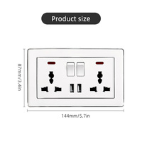 Prise murale, prise électrique domestique, 2 voies, 2A, produit électrique personnalisé pour le bureau, prise standard américaine
