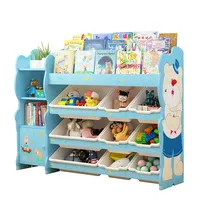 Boîte de rangement pour jouets enfants, étagère en bois pour livres d'images, croissance de bébés, rangement en bois pour jouets