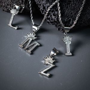 Collar Hip Hop para Hombre con Colgante de Corona y Letra, Zirconia, Aleación de Zinc, Joyería de Regalo, Colgantes Temáticos Únicos y Modernos - Product Image 2