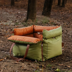 Siège auto surélevé pour chien en cuir imperméable et écologique avec ceinture de sécurité, lit de voyage pour animaux de compagnie, accepte OEM et ODM - Product Image 2