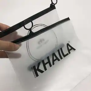 Sac à fermeture éclair en Pvc transparent pour bijoux cosmétiques, emballage de bague, pochette à fermeture éclair, types de plastique Recyclable, personnalisé, tous les emballages sont acceptés