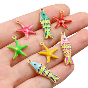 Colgante de acero inoxidable estrella de mar colgante Multicolor DIY joyería hecha a mano colgante collar pendiente - Product Image 2