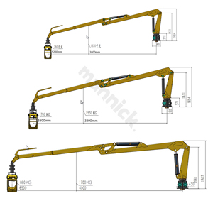 رافعة هيدروليكية عالية الجودة قابلة للطي مع ذراع تلسكوبي لالتقاط الأخشاب، رافعة مثبتة على شاحنة مع مخلب دوار - Product Image 3
