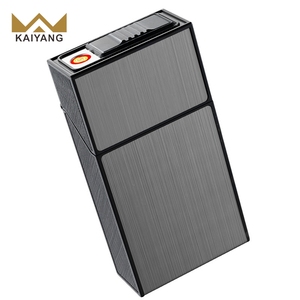 Logo personnalisé rechargeable étanche à l'humidité allume-cigare en métal 20 Pack carré imprimé <span class=keywords><strong>personnalisable</strong></span> carré boîte à cigarettes en métal - Product Image 3