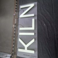 Letrero Personalizado de Alta Gama para Fachada y Pared con Logotipo, Letras de Acero Inoxidable Pintadas de 50 mm de Grosor con Iluminación Frontal y Brillo Uniforme