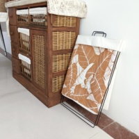 Panier à linge pliable et durable en métal imperméable et compact en coton et matière plastique