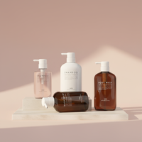 Emballage de haute qualité en plastique PET pour savon liquide, gel douche, shampoing, savon pour les mains, lotion, pompe, 300 ml/500 ml