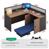 Ensemble bureau et chaise de bureau d'usine avec lit pliant en verre trempé, cloison insonorisée, siège prêt à être expédié, OEM