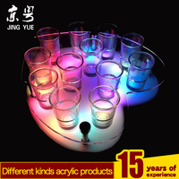 Plateau porte-verres à vin en acrylique moderne avec éclairage LED coloré pour la décoration de bar et de maison