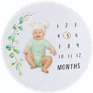 Super <strong>Soft</strong> <strong>Sublimation</strong> Fleece Baby Monthly Milestone <strong>Blankets</strong> for Newborns - Product Image 1