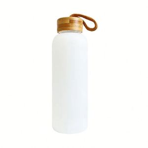 Botella de Agua de Vidrio Esmerilado Sublimado de 20oz 750ml con Tapa de Bambú - Product Image 2